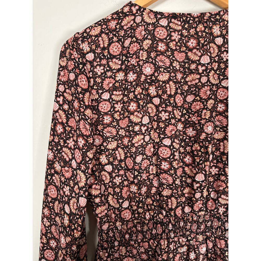 Abercrombie‎ & Fitch Womens Blouse Shirt Size M Floral Ruffle V Neck - Picture 6 of 8